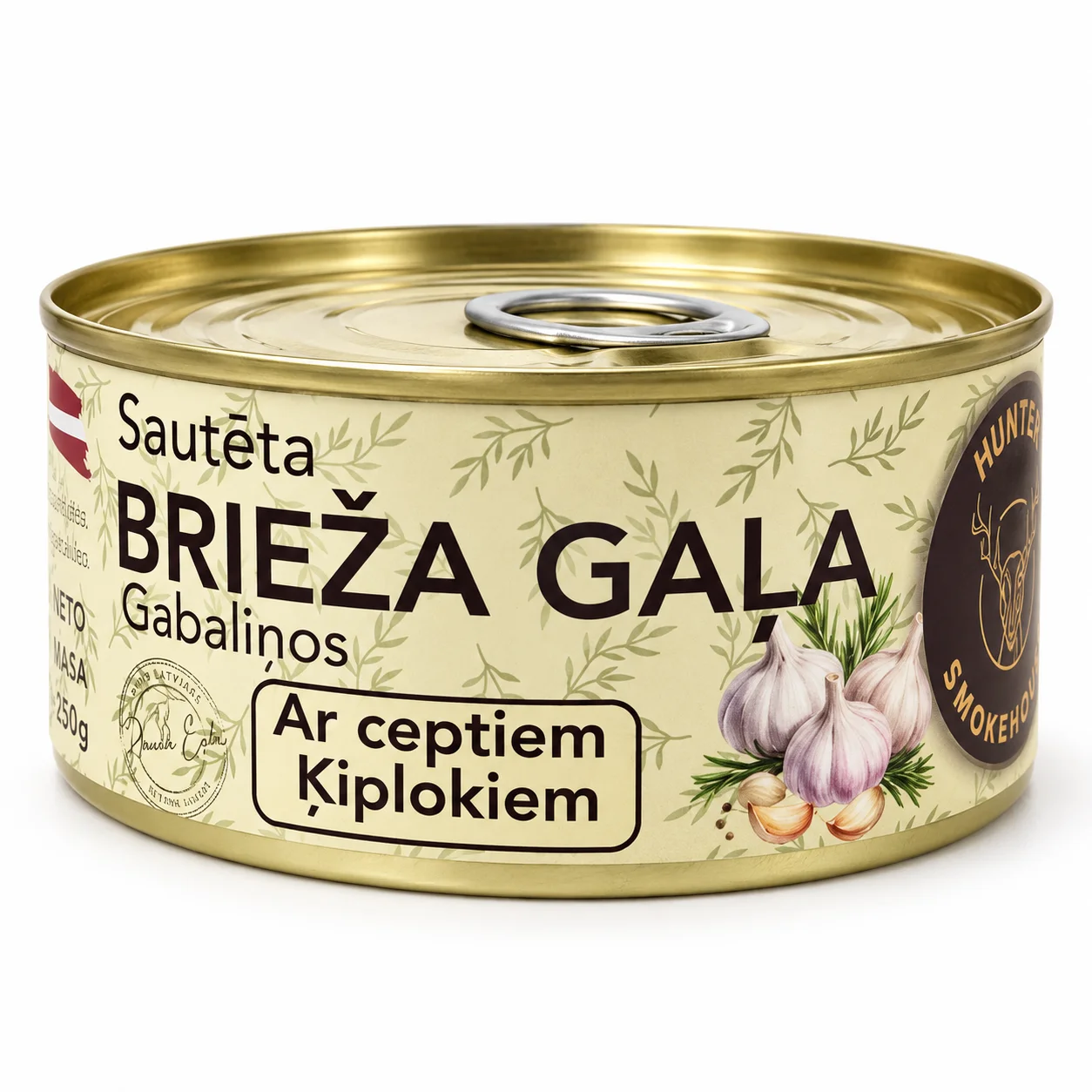 Brieža gaļa gabaliņos ar Ceptiem ķiplokiem