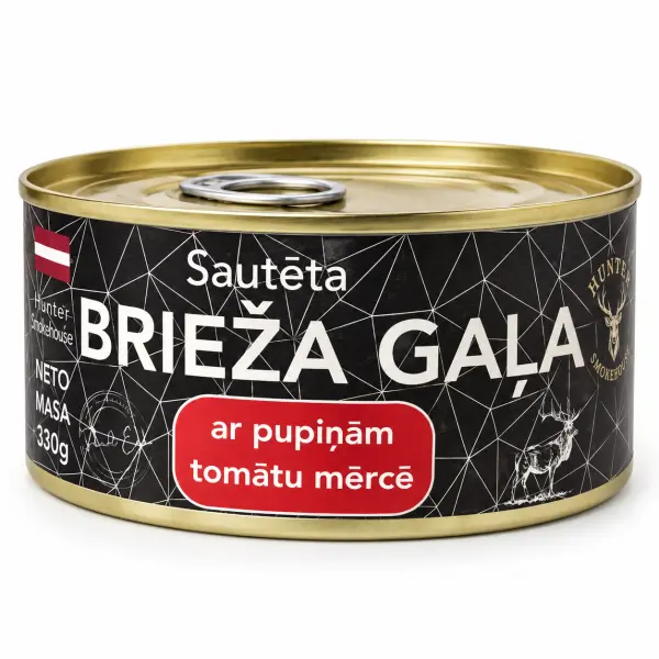 Brieža gaļa gabaliņos ar Pupiņām tomātu mērcē